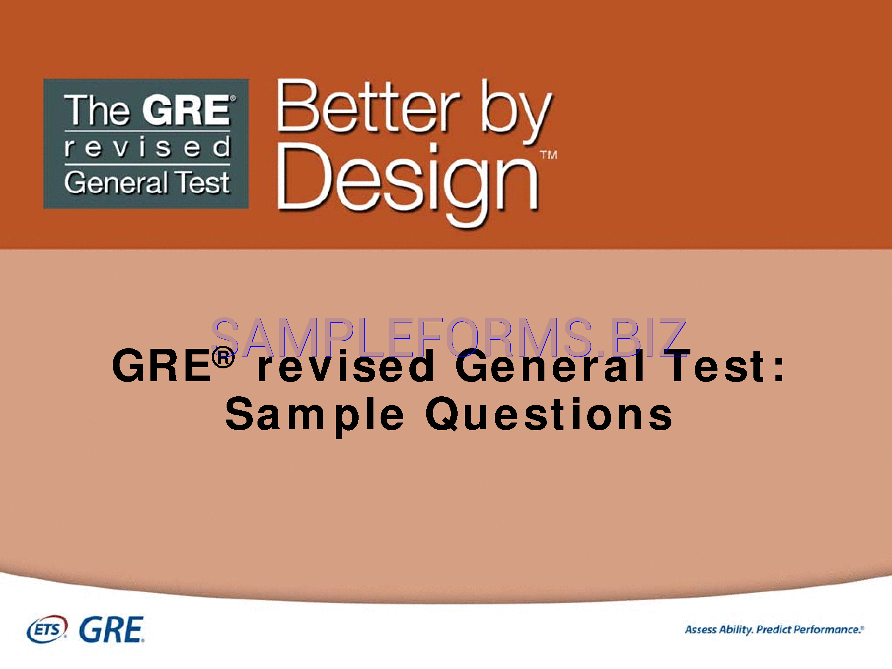 Preview free downloadable GRE Sample Questions Template 2 in PDF (page 1)